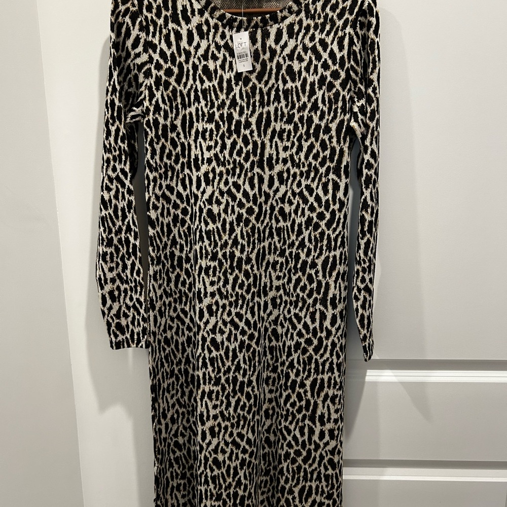 LOFT Animal Print Knit Dress